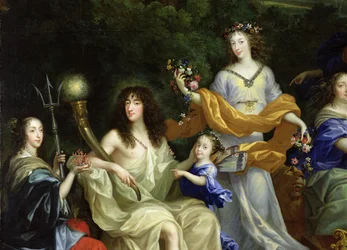 Die Familie von Ludwig XIV. (1638-1715) 1670 (Detail)